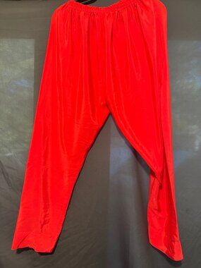 Red Satin Salwar Pants Womens M
